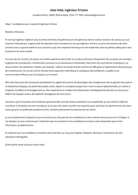 exemple lettre de motivation usine chanel